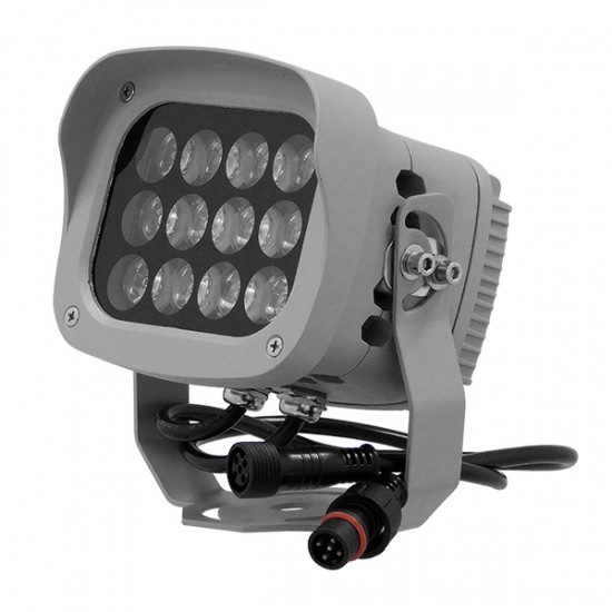 GLOBOSTAR® FLOOD-XENA 05021 Προβολέας Σποτ Wall Washer LED 24W 2400lm 10° AC 24V Αδιάβροχο IP65 RGB - Anthracite Grey - L13.5 x W11 x H15cm - 3 Years Warranty