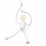 GLOBOSTAR® LITTLE MAN 01651 Μοντέρνο Κρεμαστό Φωτιστικό Οροφής με Ντουί 1 x E27 AC 220-240V IP20 - Λευκό - Μ20 x Π20 x Υ40cm