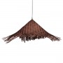 GLOBOSTAR® RICEHAT 01667 Boho Κρεμαστό Φωτιστικό Οροφής με Ντουί 1 x E27 AC 220-240V IP20 - Καφέ - Μ70 x Π70 x Y25cm