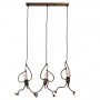 GLOBOSTAR® LITTLE MAN 00979 Μοντέρνο Κρεμαστό Φωτιστικό Οροφής με Ντουί 3 x E27 AC 220-240V IP20 - Χάλκινο - Μ70 x Π10 x Υ105cm