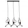 GLOBOSTAR® LITTLE MAN 00980 Μοντέρνο Κρεμαστό Φωτιστικό Οροφής με Ντουί 3 x E27 AC 220-240V IP20 - Μαύρο - Μ70 x Π10 x Υ105cm