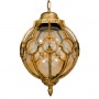 GLOBOSTAR® ETOILE 00987 Vintage Κρεμαστό Φωτιστικό Οροφής με Ντουί 1 x E27 AC 220-240V IP20 - Μπρούτζινο Εφέ Σκουριάς & Μελί - Μ28 x Π28 x Y38cm