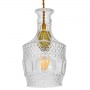 GLOBOSTAR® WHISKEY 01513 Vintage Κρεμαστό Φωτιστικό Οροφής με Ντουί 1 x E27 AC 220-240V IP20 - Διάφανο - Μ13 x Π13 x Υ22cm