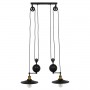 GLOBOSTAR® CARILO 01550 Vintage Κρεμαστό Φωτιστικό Οροφής με Ντουί 2 x E27 AC 220-240V IP20 - Μαύρο & Χρυσό - Μ72 x Π26 x Υ120cm