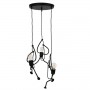 GLOBOSTAR® LITTLE MAN 01655 Μοντέρνο Κρεμαστό Φωτιστικό Οροφής με Ντουί 3 x E27 AC 220-240V IP20 - Μαύρο - Μ45 x Π45 x Υ40cm