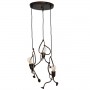 GLOBOSTAR® LITTLE MAN 01656 Μοντέρνο Κρεμαστό Φωτιστικό Οροφής με Ντουί 3 x E27 AC 220-240V IP20 - Χάλκινο - Μ45 x Π45 x Υ40cm