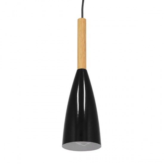 GLOBOSTAR® DILLON 00877 Μοντέρνο Κρεμαστό Φωτιστικό Οροφής με Ντουί 1 x E27 AC 220-240V IP20 - Μαύρο - Μ11 x Π11 x Υ36cm