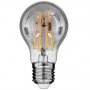 GLOBOSTAR® GLOBE 99067 Λάμπα E27 A60 LED 8W 800lm 360° AC 220-240V IP20 Θερμό Λευκό 2700K Dimmable - Long Filament Chip - Μαύρο Φιμέ - Μ6 x Π6 x Υ11cm - 3 Χρόνια Εγγύηση