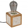 GLOBOSTAR® CEMENT 99403 Μοντέρνο Επιτραπέζιο Φωτιστικό Πορτατίφ με Ντουί 1 x E27 AC 220-240V IP20 - Χρυσό & Γκρι - M10 x Π10 x Υ10cm