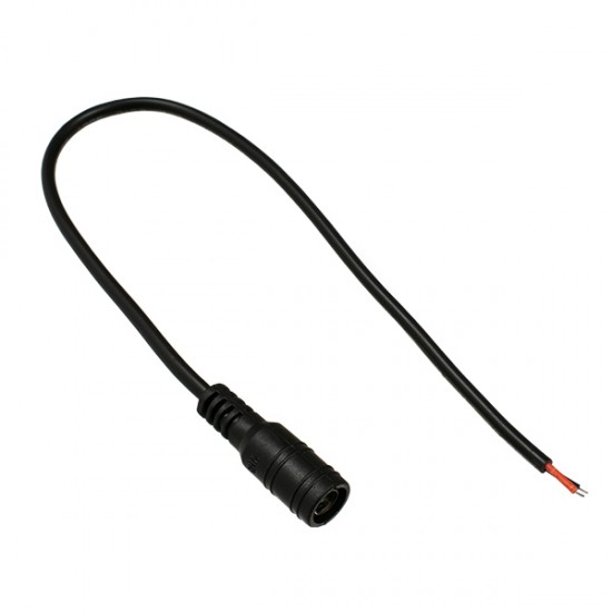GLOBOSTAR® STRIPDC 70735 Ταχυσύνδεσμος DC Jack 5.5x2.1mm Θηλυκός για Ταινία LED IP20 - Μαύρο - Μ30 x Π2.1 x Υ2.1cm