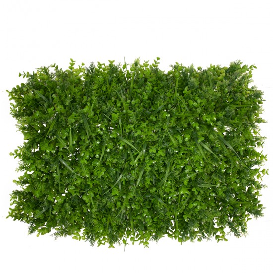GLOBOSTAR® BUXUS 78420 Artificial - Τεχνητό Πάνελ Φυλλωσιάς / Κάθετος Κήπος Καυκάσιο Πυξάρι, Λέιλαντ & Γρασίδι - Πράσινο - Μ60 x Π10 x Υ40cm
