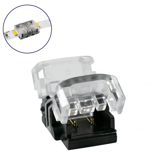 GLOBOSTAR® STRIPCON 70713 Ταχυσύνδεσμος για Μονόχρωμη Ταινία LED 8mm σε 8mm IP20 - Διάφανο - Μ1.3 x Π1.9 x Υ0.8cm
