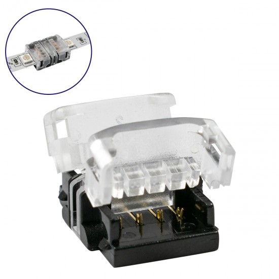 GLOBOSTAR® STRIPCON 70721 Ταχυσύνδεσμος για RGB Ταινία LED 10mm σε 10mm IP20 - Διάφανο - Μ1.5 x Π1.9 x Υ0.8cm
