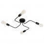 GLOBOSTAR® LIBERTA 00838 Vintage Φωτιστικό Οροφής με Ντουί 4 x E27 AC 220-240V IP20 - Μαύρο - Μ44.5 x Π44.5 x Υ12cm