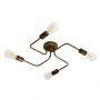GLOBOSTAR® LIBERTA 00839 Μοντέρνο Φωτιστικό Οροφής με Ντουί 4 x E27 AC 220-240V IP20 - Χάλκινο - Μ44.5 x Π44.5 x Υ12cm