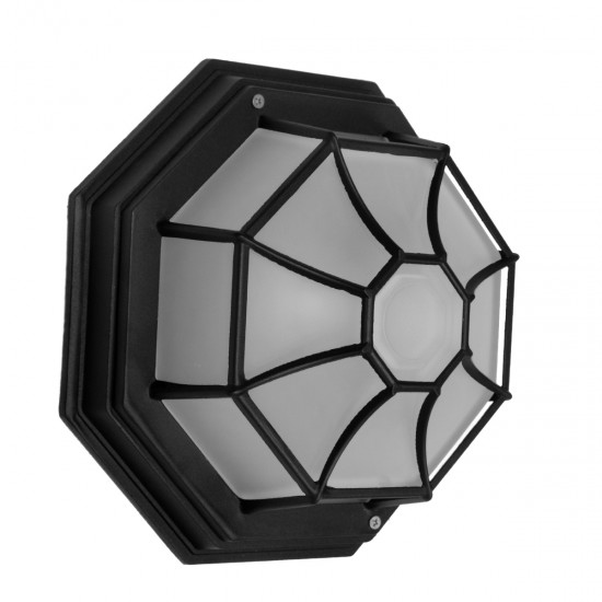 GLOBOSTAR® RUBY 00912 Vintage Φωτιστικό Οροφής με Ντουί 1 x E27 AC 220-240V IP20 - Μαύρο & Λευκό - Μ27 x Π27 x Υ12cm