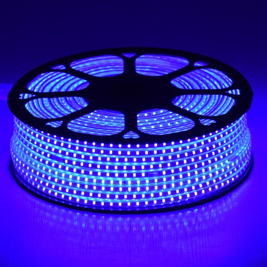 GLOBOSTAR® EPISLIM 70506 Ταινία LED 12W/m 780lm/m 120° DC 220-240V Αδιάβροχη IP65 96 x SMD2835 Chip/m Μπλε Dimmable - Epistar SMD Chip - Μ100 x Π1 x Υ0.5cm - 3 Χρόνια Εγγύηση