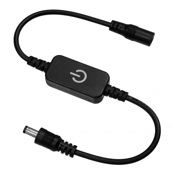 GLOBOSTAR® DIMMERANO 73304 Διακόπτης Αφής On/Off & Push Dimming με 1 x 5A 120W Κανάλι DC 12-24V 5A 120W Max IP20 - Μαύρο - Μ4 x Π2 x Υ1cm - 2 Χρόνια Εγγύηση