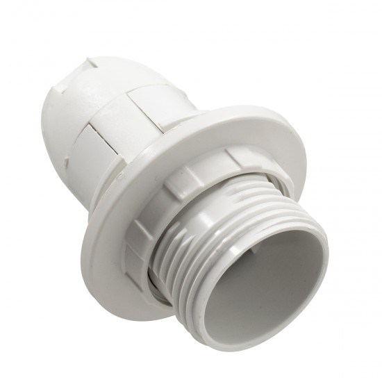 GLOBOSTAR® LAMPHOLDER 78962 Ντουί E14 με Ροδέλα IP20 Λευκό - Μ4.5 x Π4.5 x Υ5.6cm