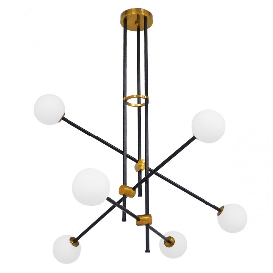 GLOBOSTAR® VELVET 00994 Μοντέρνο Κρεμαστό Φωτιστικό Οροφής με Ντουί 6 x G9 AC 220-240V IP20 - Πολύχρωμο - Μ80 x Π80 x Υ85cm
