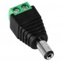 GLOBOSTAR® STRIPDC 70702 Ταχυσύνδεσμος DC Jack 5.5x2.1mm Αρσενικός σε Κλέμα IP20 - Μαύρο - Μ3.7 x Π1.4 x Υ1.2cm