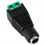 GLOBOSTAR® STRIPDC 70703 Ταχυσύνδεσμος DC Jack 5.5x2.1mm Θηλυκός σε Κλέμα IP20 - Μαύρο - Μ3.7 x Π1.4 x Υ1.2cm