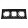 GLOBOSTAR® VITA 77857 Χωνευτή Κινούμενη Βάση για 3 x Σποτ AR111 για Ντουί GU10/GU5.3 IP20 - Μαύρο Ματ - Μ48.7 x Π18 x Υ5.5cm / Q47.5 x 17cm