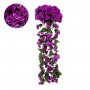 GLOBOSTAR® PHLOX 78051 Τεχνητό Κρεμαστό Φυτό Φλόξ - Βιολετί & Πράσινο - Μ30 x Π30 x Υ80cm