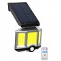 GLOBOSTAR® ORVION 71482 Προβολέας με IR Ασύρματο Χειριστήριο LED 20W 1000lm 120° DC 5V με Φωτοβολταϊκό Panel 5V 1W & Επαναφορτιζόμενη Μπαταρία Li-ion 3.2V 2400mAh Αδιάβροχο IP65 Ψυχρό Λευκό 6000K Dimmable - Sanan COB Chip - Μαύρο - Μ12.5 x Π3.5 x Υ10cm - 2 Χρόνια Εγγύηση