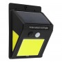GLOBOSTAR® VELION 71496 Προβολέας με Ανιχνευτή PIR / Αισθητήρα Κίνησης LED 12W 600lm 180° DC 5V με Φωτοβολταϊκό Panel 5V 0.3W & Επαναφορτιζόμενη Μπαταρία Li-ion 3.2V 1200mAh Αδιάβροχο IP65 Ψυχρό Λευκό 6000K - Sanan COB Chip - Μαύρο - Μ9.6 x Π4.8 x Υ12.4cm - 2 Χρόνια Εγγύηση