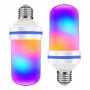 GLOBOSTAR® TUBULAR 76076 Λάμπα E27 LED 9W 350lm 260° AC 220-240V IP20 Πολύχρωμο RGB με 4 Λειτουργίες Εφέ Φλόγας & Αναστροφή - Λευκό Γαλακτερό - Μ6 x Π6 x Υ15cm - 2 Χρόνια Εγγύηση