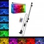 GLOBOSTAR® AQUARIUS 79672 Φωτιστικό Ενυδρείου με IR Ασύρματο Χειριστήριο LED 4W 200lm 180° AC 220-240V Αδιάβροχο IP68 Πολύχρωμο RGB Dimmable - Sanan SMD Chip - Μαύρο - Μ38 x Π2.5 x Υ2.5cm - 2 Χρόνια Εγγύηση
