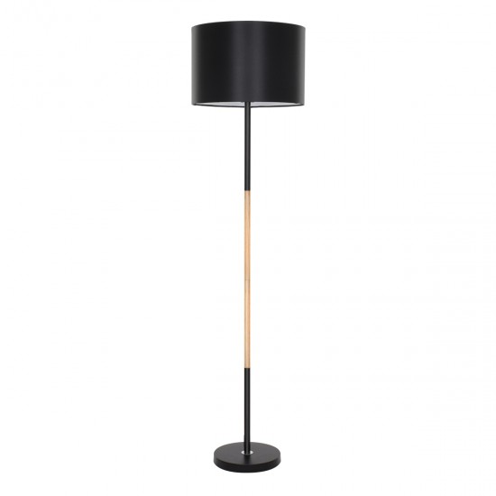 GLOBOSTAR® ASHLEY 00824 Μοντέρνο Επιδαπέδιο Φωτιστικό με Ντουί 1 x E27 AC 220-240V IP20 - Μαύρο & Μπεζ - Μ40 x Π40 x Υ145cm