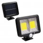 GLOBOSTAR® ZETA 71461 Προβολέας με Ανιχνευτή PIR / Αισθητήρα Κίνησης LED 20W 600lm 120° DC 5V με Φωτοβολταϊκό Panel 5V 1W & Επαναφορτιζόμενη Μπαταρία Li-ion 3.2V 2400mAh Αδιάβροχο IP65 Ψυχρό Λευκό 6000K - Sanan COB Chip - Μαύρο - Μ15 x Π3.5 x Υ13cm - 2 Χρόνια Εγγύηση
