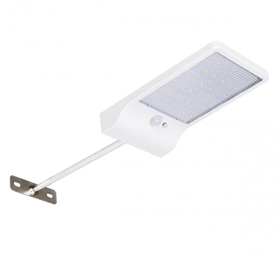 GLOBOSTAR® RASOL 71467 Προβολέας με Ανιχνευτή PIR / Αισθητήρα Κίνησης LED 4W 200lm 120° DC 5V με Φωτοβολταϊκό Panel 5V 0.3W & Επαναφορτιζόμενη Μπαταρία Li-ion 3.2V 2200mAh Αδιάβροχο IP65 Ψυχρό Λευκό 6000K - Sanan SMD Chip - Λευκό - Μ18.5 x Π11 x Υ3cm - 2 Χρόνια Εγγύηση