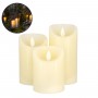 GLOBOSTAR® FIREFLAME 79555 Διακοσμητικό Κερί Παραφίνης με Εφέ Κινούμενης Φλόγας & IR Ασύρματο Χειριστήριο LED 0.5W 25lm 120° DC 3V με 2xAA Μπαταρίες IP20 Θερμό Λευκό 2700K Dimmable - Μπεζ -Μ7.5 x Π7.5 x Υ15cm - Πακέτο 3 Τεμαχίων - 1 Χρόνο Εγγύηση