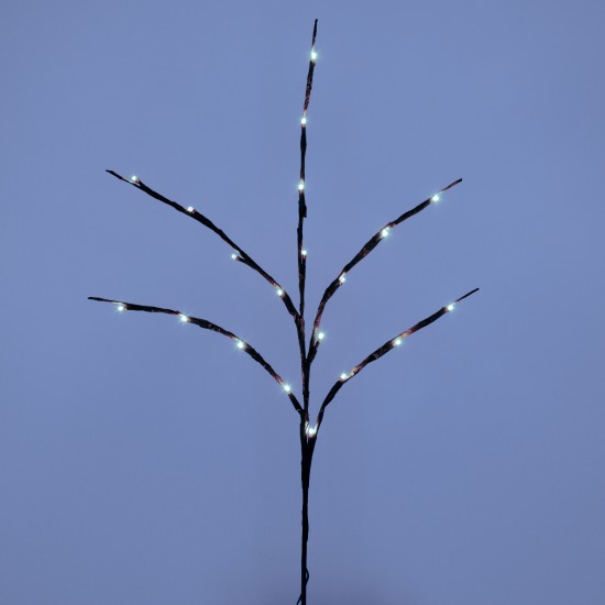 GLOBOSTAR® BRANCH 79800 Μοντέρνο Επιτραπέζιο Φωτιστικό LED 3W 300lm 360° με 2 x ΑΑ Μπαταρίες DC 3V IP20 Ψυχρό Λευκό 6000K - DIODE - Καφέ & Μπεζ - Μ62.5 x Π62.5 x Υ70cm - 2 Χρόνια Εγγύηση