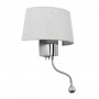 GLOBOSTAR® ELEGANT 01493 Μοντέρνο Φωτιστικό Τοίχου - Απλίκα Ξενοδοχείου Reading Light με Ντουί 1 x E27 LED 3W 360lm 36° AC 220-240V IP20 Θερμό Λευκό 2700K - Bridgelux COB Chip - Ασημί & Λευκό - Μ26 x Π16.5 x Υ33cm - 2 Χρόνια Εγγύηση