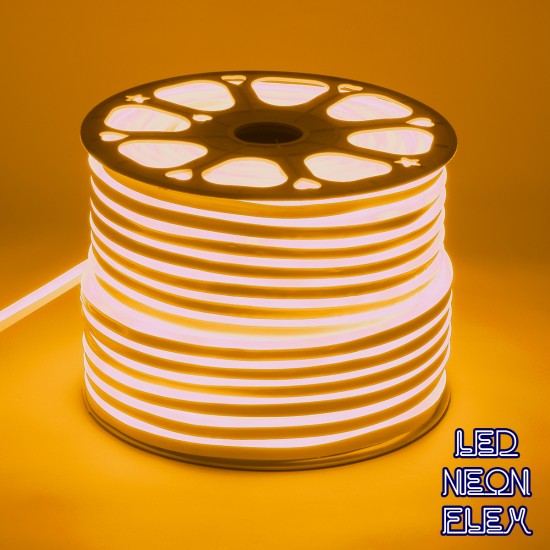 GLOBOSTAR® NEOVALE 70576 Ταινία Neon Flex LED 12W/m 720lm/m 120° DC 220-240V Αδιάβροχο IP65 120 x SMD2835 Chip/m Ultra Θερμό Λευκό 2200K Dimmable - Sanan SMD Chip - Μ100 x Π0.8 x Υ1.6cm - 3 Χρόνια Εγγύηση