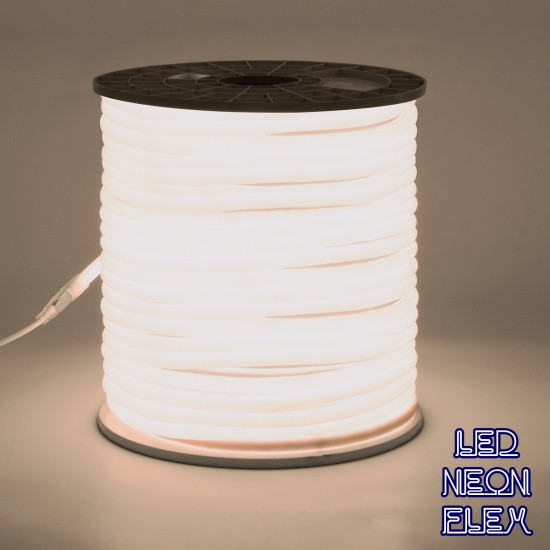 GLOBOSTAR® NEOTUBE 70591 Ταινία Neon Flex LED 12W/m 960lm/m 360° DC 220-240V Αδιάβροχο IP65 120 x SMD2835 Chip/m Φυσικό Λευκό 4500K Dimmable - Sanan SMD Chip - Μ100 x Π1.3 x Υ1.3cm - 3 Χρόνια Εγγύηση