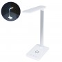 GLOBOSTAR® ONO 76532 Μοντέρνο Επιτραπέζιο Φωτιστικό Γραφείου με Ασύρματη Φόρτιση 10W 2A LED 3.5W 350lm 90° DC 5V με USB-C IP20 Ρυθμιζόμενο Λευκό CCT με Αφή 2700K/4500K/6000K Dimmable - Sanan SMD Chip - Λευκό - Μ18 x Π12 x Υ36cm - 2 Χρόνια Εγγύηση