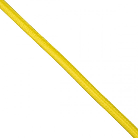 GloboStar® 77606 Στρογγυλό Υφασμάτινο Καλώδιο 1m 2 x 0.75mm² Κίτρινο