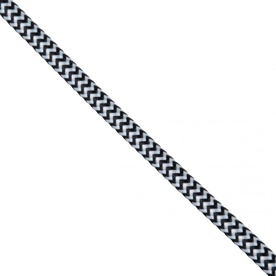 GLOBOSTAR® DECOCABLE 77613 Υφασμάτινο Καλώδιο 2 x 0.75mm² IP20 - Άσπρο & Μαύρο - Μ100 x Π0.6 x Υ0.6cm