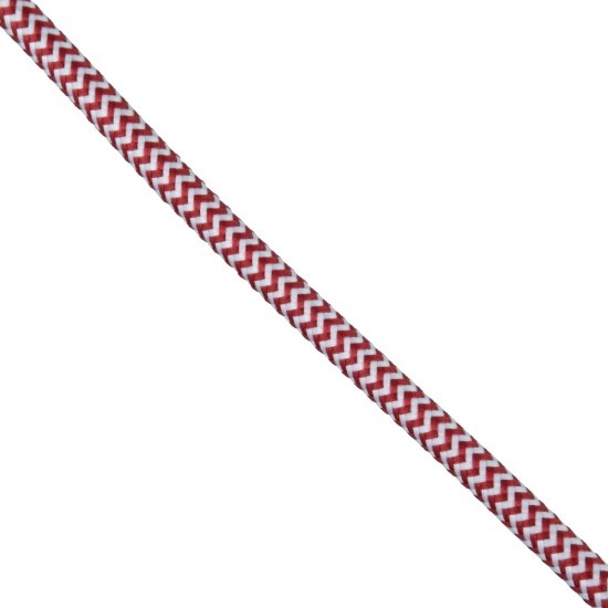 GloboStar® 77614 Στρογγυλό Υφασμάτινο Καλώδιο 1m 2 x 0.75mm² Dublo Άσπρο Κόκκινο