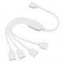 GLOBOSTAR® STRIPCON 70695 Ταχυσύνδεσμος 4 Pin για Ταινία LED RGB σε 4 x 4 Pin Θηλυκούς Σύνδεσμους IP20 - Λευκό - Μ30 x Π1.8 x Υ0.9cm