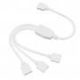 GLOBOSTAR® STRIPCON 70727 Ταχυσύνδεσμος 4 Pin για Ταινία LED RGB σε 3 x 4 Pin Θηλυκούς Σύνδεσμους IP20 - Λευκό - Μ30 x Π1.8 x Υ0.9cm