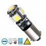 GLOBOSTAR® BAX9S-H6W 81297 Λάμπα BAx9S H6W CANbus LED 0.5W 50lm 360° DC 12V IP20 Ψυχρό Λευκό 6000K - 5 x Epistar SMD5050 Chip - Μ1.1 x Π1.1 x Υ3.2cm - 1 Χρόνο Εγγύηση