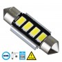 GloboStar® C5W 81312 Λάμπα Αυτοκίνητου 36mm FESTOON  2nd Generation Can-Bus Series LED 4 SMD 5630 2.7W 160lm 120° DC 12V IP20 Ψυχρό Λευκό 6000K