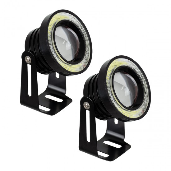 GLOBOSTAR® MOTOFLOOD 81634 Προβολάκι LED 30W/60W 3200lm/6400lm 45° DC 12V Αδιάβροχο IP65 Ψυχρό Λευκό 6000K - CREE COB Chip - Μ8.8 x Π8.8 x Υ7cm - Πακέτο 2 Τεμαχίων - 2 Χρόνια Εγγύηση