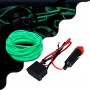 GLOBOSTAR® ELWIRE 82209 Κιτ Διακοσμητικού Φωτισμού Αυτοκινήτου LED 1.2W 84lm 360° DC 12V Αδιάβροχο IP65 Πράσινο - Μ300 x Π1 x Υ0.3cm - 1 Χρόνο Εγγύηση